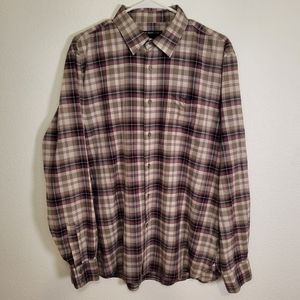 John Varvatos Long Sleve Plaid Button Down Shirt size Large
